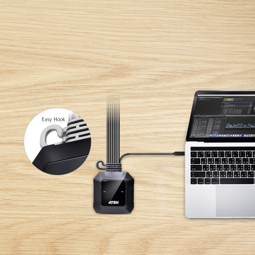 ATEN Switch KVM en formato cable híbrido DisplayPort de 2 puertos USB-C - Imagen 6