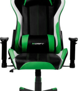 DRIFT DR175 Silla para videojuegos universal Asiento acolchado Negro, Verde, Blanco