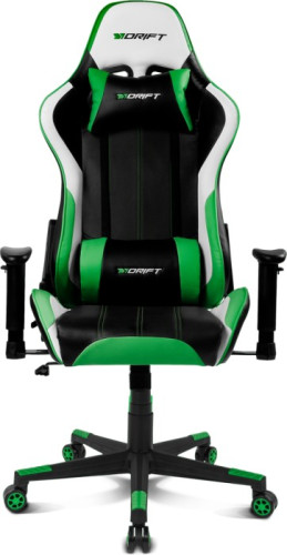 DRIFT DR175 Silla para videojuegos universal Asiento acolchado Negro, Verde, Blanco