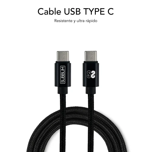SUBBLIM CARGADOR ULTRA RAPIDO 2xUSB DE PARED PD25W+QC3.0+Cable C to C y lightning Negro - Imagen 6