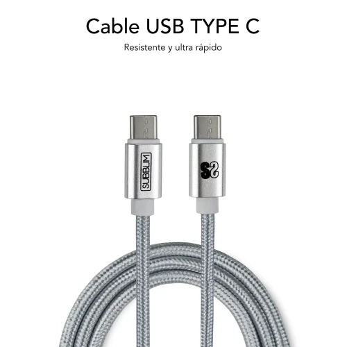 SUBBLIM CARGADOR ULTRA RAPIDO 2xUSB DE PARED PD25W+QC3.0+Cable C to C y lightning Blanco - Imagen 6
