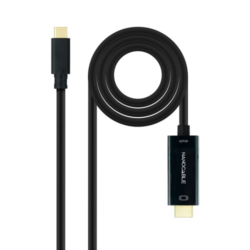 Nanocable Cable Conversor USB-C a HDMI 1.4 4K@30HZ 1.8 m, Negro - Imagen 2