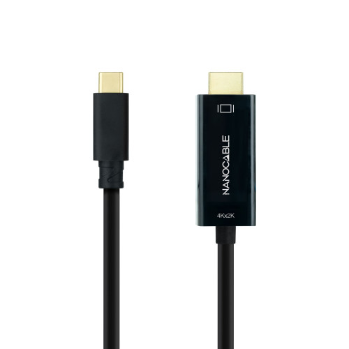 Nanocable Cable Conversor USB-C a HDMI 1.4 4K@30HZ 1.8 m, Negro - Imagen 3