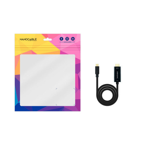 Nanocable Cable Conversor USB-C a HDMI 1.4 4K@30HZ 1.8 m, Negro - Imagen 8