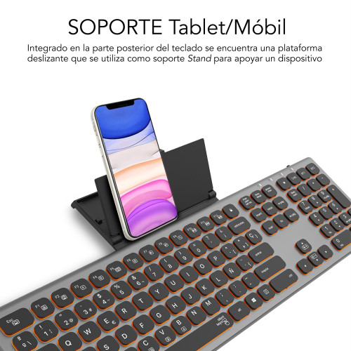 SUBBLIM Teclado Bluetooth/2.4G Master iluminado Ext G/N - Imagen 8