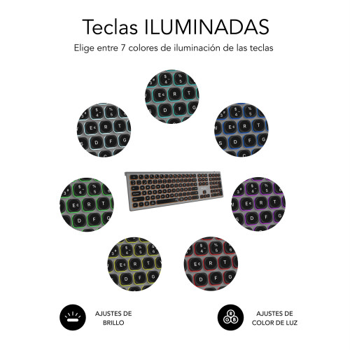 SUBBLIM Teclado Bluetooth/2.4G Master iluminado Ext G/N - Imagen 9