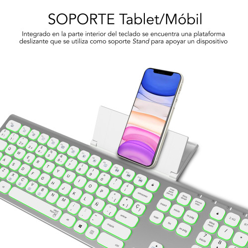 SUBBLIM Teclado Bluetooth/2.4G Master iluminado Ext P/B - Imagen 8