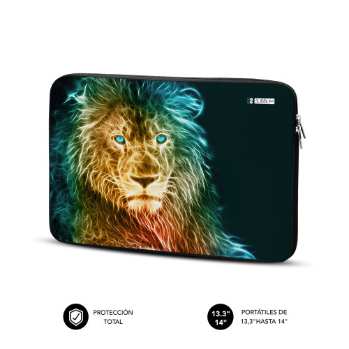 SUBBLIM Funda Ordenador Neopreno Trendy Sleeve Neo Lion 13,3-14" - Imagen 3