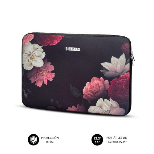 SUBBLIM Funda Ordenador Neopreno Trendy Sleeve Neo Flowers 13,3-14" - Imagen 3