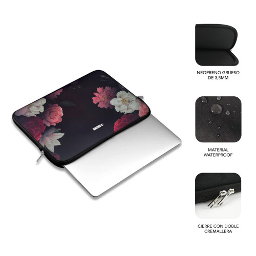 SUBBLIM Funda Ordenador Neopreno Trendy Sleeve Neo Flowers 13,3-14" - Imagen 4