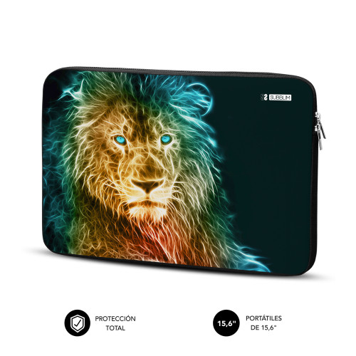 SUBBLIM Funda Ordenador Neopreno Trendy Sleeve Neo Lion 15,6" - Imagen 3