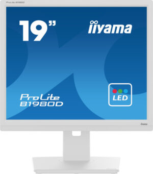 MONITOR IIYAMA 19" B1980D-W5, 1280 x 1024, 60HZ, 5 MS, VGA, DVI, REG ALT, GIRO, INCL, PIVOT, BLANCO