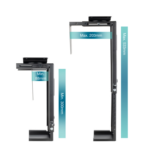 TOOQ SOPORTE PARA CPU ESCRITORIO/PARED NEGRO - Imagen 3