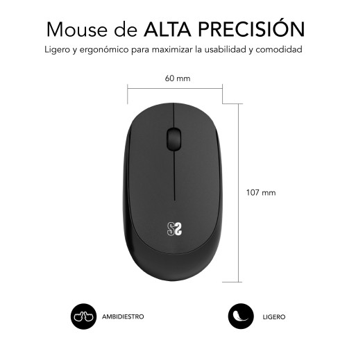 SUBBLIM Alfombrilla con Ratón Harmony Pack Mousepad XL + Wireless Mouse Black - Imagen 6