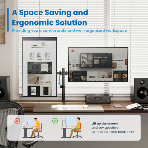 EWENT SOPORTE DE MESA PARA 2 MONITORES HASTA 27" - Imagen 4