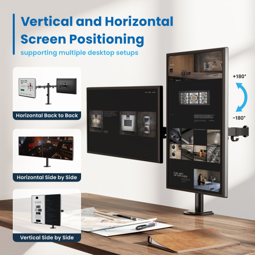 EWENT SOPORTE DE MESA PARA 2 MONITORES HASTA 27" - Imagen 6