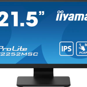 MONITOR IIYAMA 21,5" TACTIL PCAP 10P (T2252MSC-B2) IPS,1920X1080, 250CD, 1000:1, HDMI, DP, 5MS