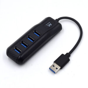 Ewent EW1138 hub de interfaz USB 3.2 Gen 1 (3.1 Gen 1) Type-A 5000 Mbit/s Negro