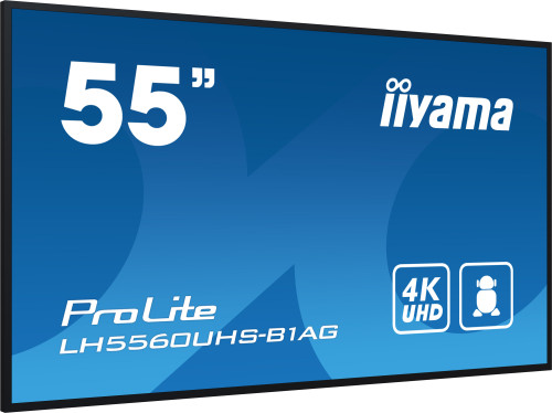 iiyama PROLITE Pizarra de caballete digital 139,7 cm (55") LED Wifi 500 cd / m² 4K Ultra HD Negro Procesador incorporado Android 11 24/7