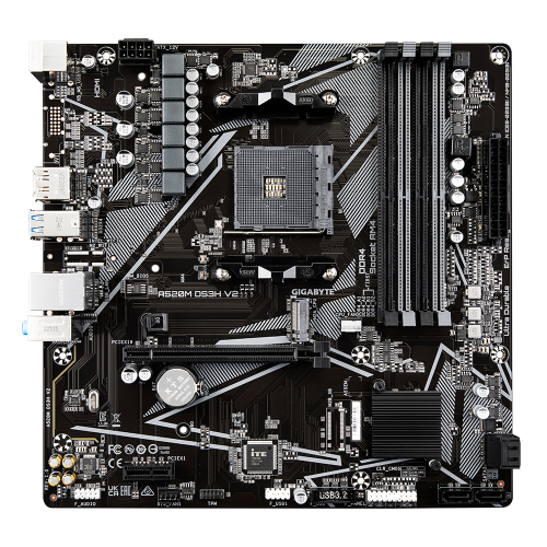 Gigabyte A520M DS3H V2 (rev. 1.0) Zócalo AM4 micro ATX - Imagen 2