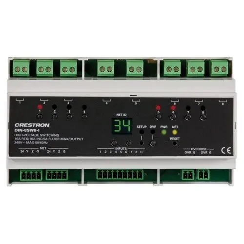 CRESTRON DIN RAIL HIGH-VOLTAGE SWITCH WITH DIGITAL INPUTS (DIN-8SW8-I) 6503776 - Imagen 2