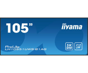 MONITOR PROFESIONAL IIYAMA 105" (LH10551UWS-B1AG) / TIEMPO OPERACION 24/7 / USO HORIZONTAL Y VERTICAL / IPS / 5120X2160 5K UW / 8MS / 500CD / 21:9 / RS-232C / RJ45 / HDMI X 1 / DP X 1 / USB-C X 2/ USB X6 / SLOT OPS / VESA 1500X600