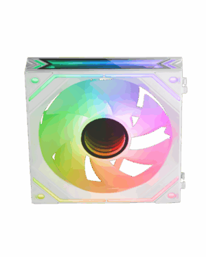 MARS GAMING MF-LINKFINITY, 120MM PWM MODULAR FAN, LINKFINITY CONTACT SYSTEM, INFINITY MIRROR ARGB 360º, WHITE