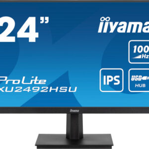 MONITOR IIYAMA 24" PROLITE SLIM XU2492HSU-B6, IPS, 100HZ, 0,4 MS, USB, HDMI, DISPLAYPORT, ALT 2x2W, INCLI