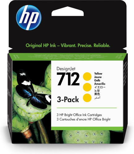 HP Paquete de 3 cartuchos de Tinta DesignJet 712 amarillo de 29 ml - Imagen 2