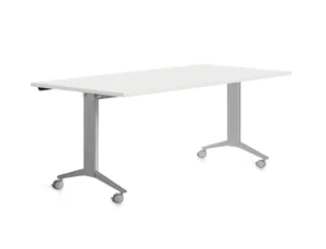 MESA CON TABLERO ABATIBLE 160X80CM COLOR GRIS ALUMINIO/BLANC