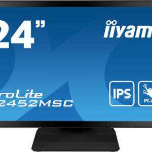 MONITOR IIYAMA 24" TACTIL CAPACITIVO T2452MSC-B1, IPS, 14 MS, HDMI, USB, DISPLAYPORT, ALT, REG INCL 90º, VESA 100 x 100
