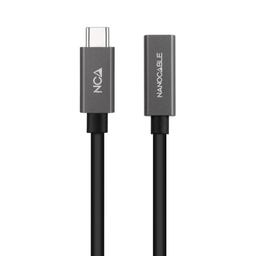 Nanocable Cable Prolongador USB-C 3.2 Gen2x2 20Gbps 3A, 4K/60Hz, USB-C/M-USB-C/H, Negro, 2 m - Imagen 3