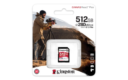 Kingston Technology Canvas React Plus 512 GB SDXC UHS-II - Imagen 4