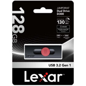 LEXAR 128GB DUAL TYPE-C AND TYPE-A USB 3.2 FLASH DRIVE,