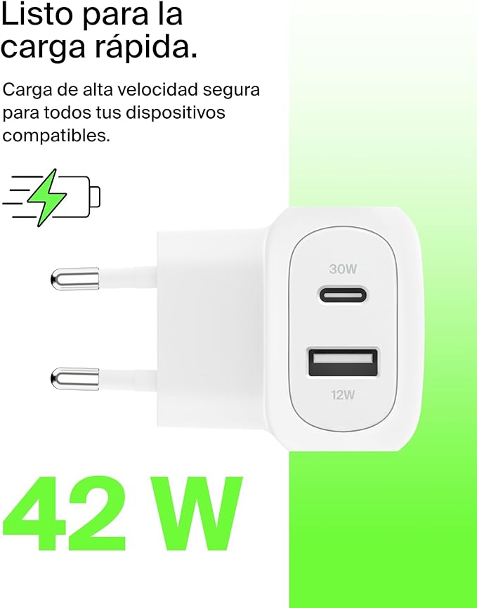 BOOSTCHARGE™ 42W - 30W USB-C PD PPS + 12W USB-A DUAL WALL CHARGE - Imagen 4