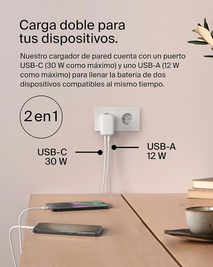 BOOSTCHARGE™ 42W - 30W USB-C PD PPS + 12W USB-A DUAL WALL CHARGE - Imagen 5