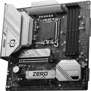 PLACA MSI B760M PROJECT ZERO,BTF,INTEL,1700,B760,4DDR5,256GB,HDMI+DP,4SATA3/6G+2M.2,9USB3.2,2.5GB+WIFI6E+BT5.3,MATX