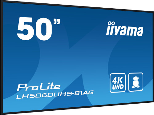 MONITOR IIYAMA 50" 3840X2160, UHD, 500CD/M2, LANDSCAPE PORTRAIT, MM 2X 10W, 3X HDMI, USB 2.0 X2, WIFI, LAN, MEDIA PLAY USB, CONTROL LAN / RS232C, IISIGNAGE2 (CMS/DMS), E-SHARE,ANDROID 11 OS, 24/7,VESA MOUNT 300X400(SOPORTE PARED INCLUIDO) (LH5060UHS- - Imagen 4