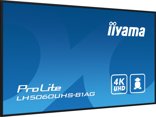 MONITOR IIYAMA 50" 3840X2160, UHD, 500CD/M2, LANDSCAPE PORTRAIT, MM 2X 10W, 3X HDMI, USB 2.0 X2, WIFI, LAN, MEDIA PLAY USB, CONTROL LAN / RS232C, IISIGNAGE2 (CMS/DMS), E-SHARE,ANDROID 11 OS, 24/7,VESA MOUNT 300X400(SOPORTE PARED INCLUIDO) (LH5060UHS- - Imagen 7