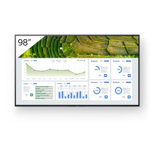 MONITOR PROFESIONAL SONY BRAVIA 98" FULL ARRAY LED RESOL. 4K / HDR / BRILLO 440 / OPERACIÓN 24/7 / HORIZ./APAISADO / CONTROL IP + RS232 / PROFESIONAL MODE / 3 AÑOS GARANTIA AVANZADA (FW-98BZ30L) - Imagen 2