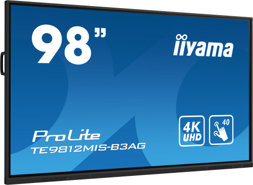 iiyama TE9812MIS-B3AG pantalla de señalización Diseño de quiosco 2,49 m (98") LCD Wifi 400 cd / m² 4K Ultra HD Negro Pantalla táctil Procesador incorporado Android 11 24/7 - Imagen 4
