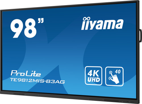 iiyama TE9812MIS-B3AG pantalla de señalización Diseño de quiosco 2,49 m (98") LCD Wifi 400 cd / m² 4K Ultra HD Negro Pantalla táctil Procesador incorporado Android 11 24/7 - Imagen 6