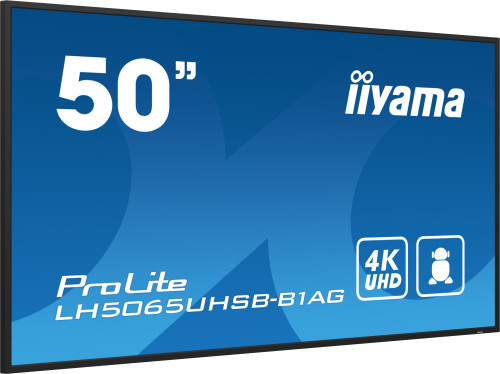MONITOR IIYAMA 50" , UHD VA PANEL, HAZE 25%, 800CD/M, HORIZ Y VERT, SIGNAL FAILOVER, MM 2X 10W, HDMI 2X, DP, USB 2.0 X2, WIFI, LAN, MEDIA PLAY USB PORT, CONTROL LAN / RS232C, IISIGNAGE2 (CMS/DMS), E-SHARE, ANDROID 11 OS, 24/7 OPERATION, VESA (400X - Imagen 4