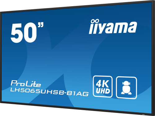 MONITOR IIYAMA 50" , UHD VA PANEL, HAZE 25%, 800CD/M, HORIZ Y VERT, SIGNAL FAILOVER, MM 2X 10W, HDMI 2X, DP, USB 2.0 X2, WIFI, LAN, MEDIA PLAY USB PORT, CONTROL LAN / RS232C, IISIGNAGE2 (CMS/DMS), E-SHARE, ANDROID 11 OS, 24/7 OPERATION, VESA (400X - Imagen 8