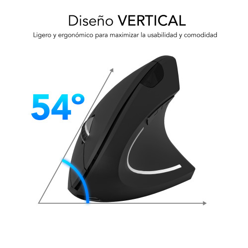 SUBBLIM Ratón GLIDE VERTICAL ERGO DUAL MOUSE BATTERY BLACK - Imagen 5