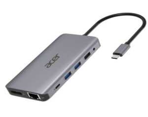 Acer HP.DSCAB.009 base para portátil y replicador de puertos Alámbrico USB 3.2 Gen 1 (3.1 Gen 1) Type-C Plata