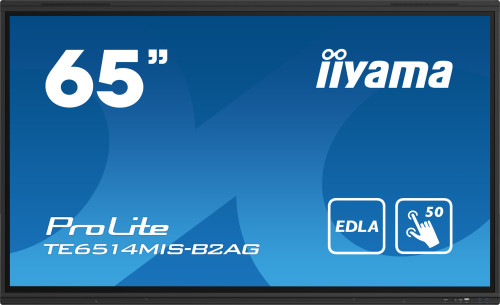 iiyama PROLITE TE6514MIS-B2AG Pantalla plana para señalización digital 165,1 cm (65") LCD Wifi 435 cd / m² 4K Ultra HD Negro Pantalla táctil Procesador incorporado Android 24/7