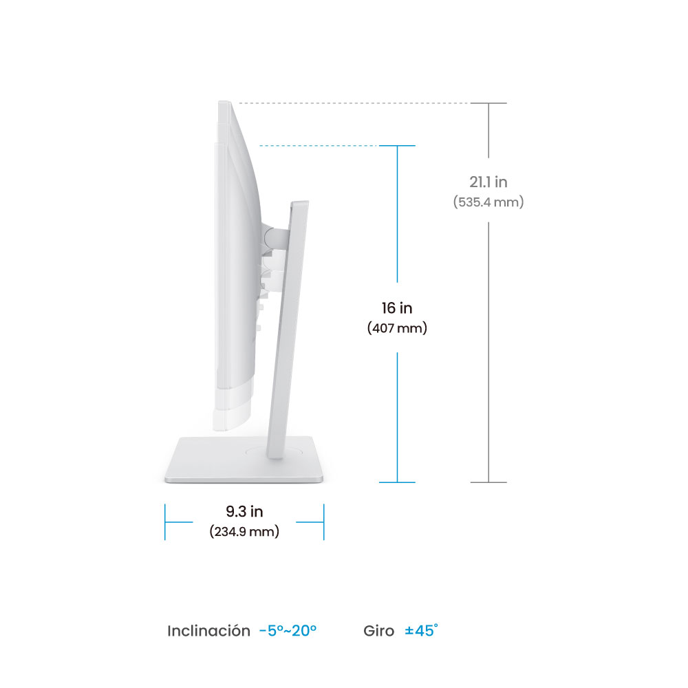 MONITOR BENQ GW2786TC 27” IPS 1080P, FHD, USB-C (65W), 100HZ, EYE-CARE, ERGONÓMICO, HUB USB, 99% SRGB, HDMI, DP, TÜV, BLANCO - Imagen 6