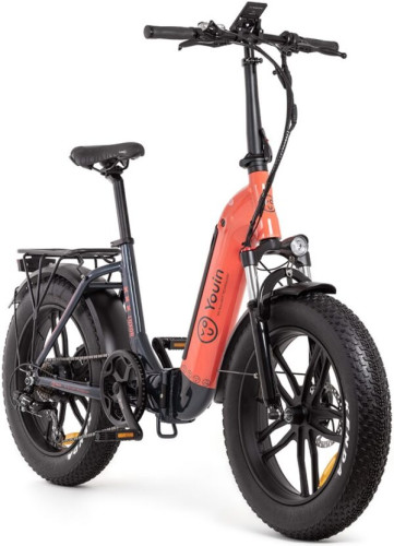 EBIKE LUXOR - URBAN - FAT 20” X 4 - BAT. INTEGRADA Y EXTRAIBLE - NEGRO/CORAL - Imagen 2