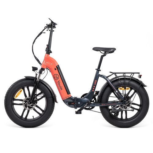 EBIKE LUXOR - URBAN - FAT 20” X 4 - BAT. INTEGRADA Y EXTRAIBLE - NEGRO/CORAL - Imagen 3
